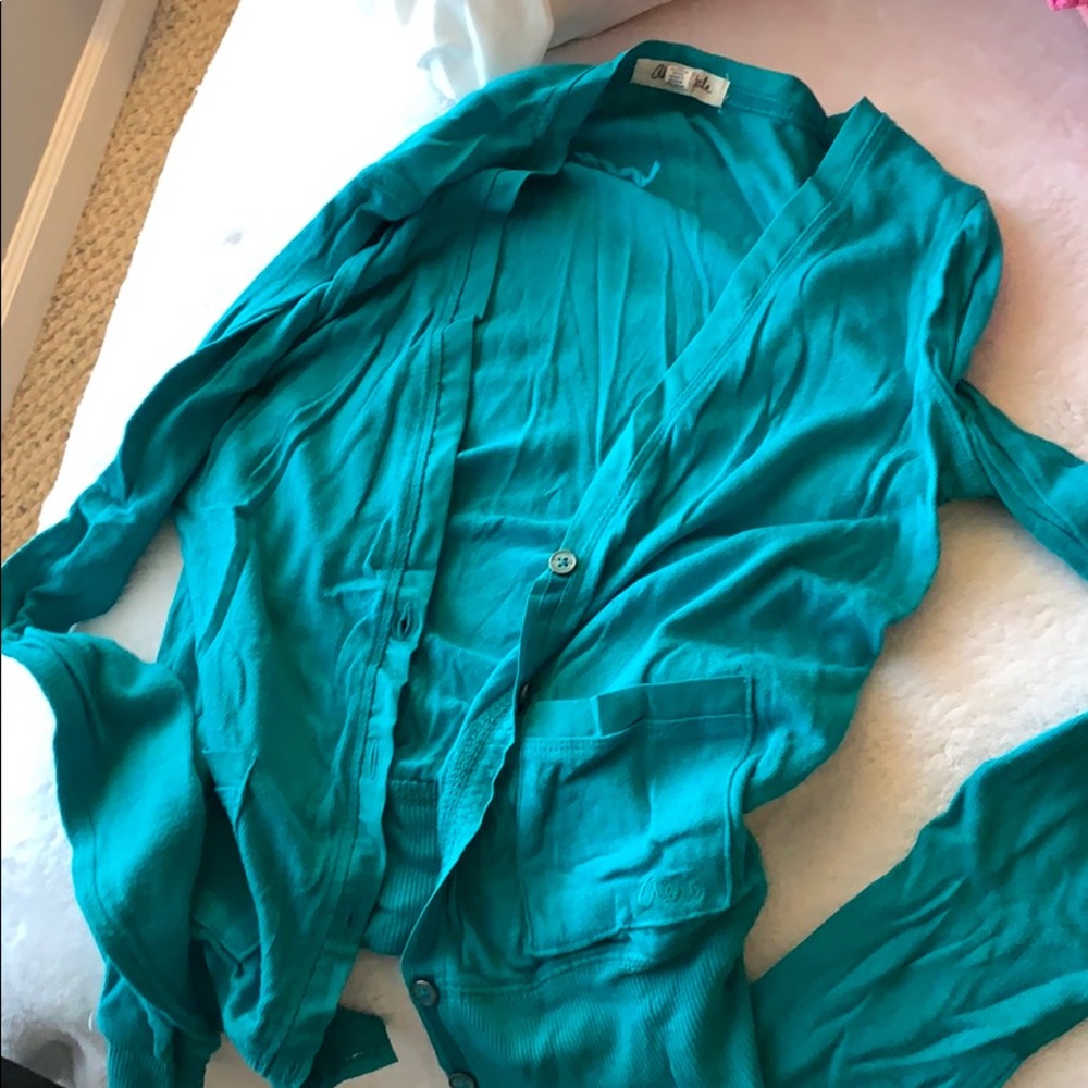 Teal cardigan